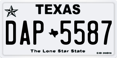 TX license plate DAP5587