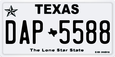 TX license plate DAP5588