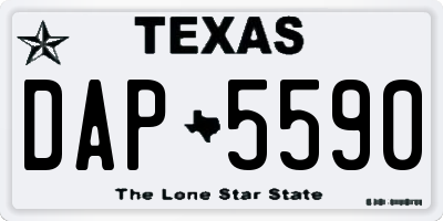 TX license plate DAP5590