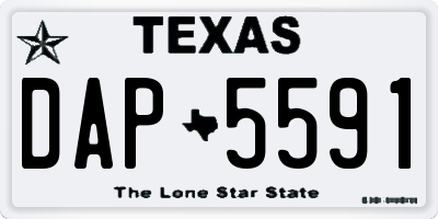 TX license plate DAP5591