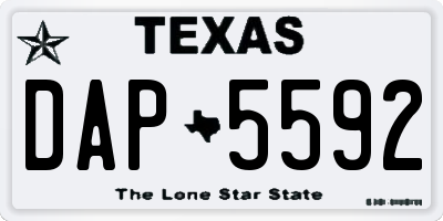 TX license plate DAP5592