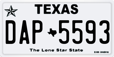 TX license plate DAP5593