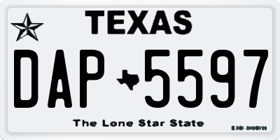 TX license plate DAP5597