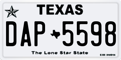 TX license plate DAP5598