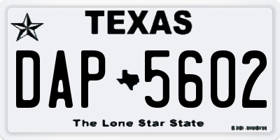 TX license plate DAP5602