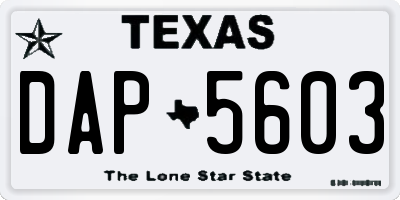 TX license plate DAP5603