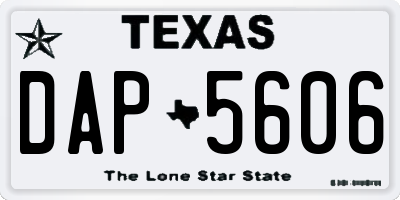 TX license plate DAP5606