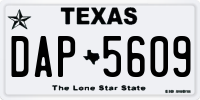 TX license plate DAP5609