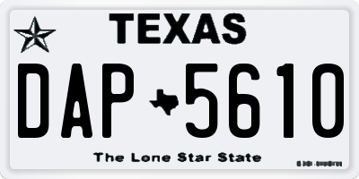 TX license plate DAP5610