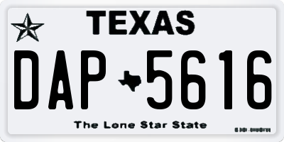 TX license plate DAP5616