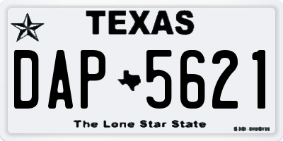 TX license plate DAP5621