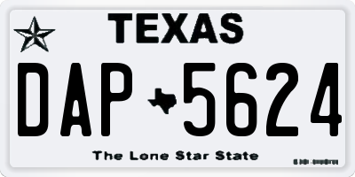 TX license plate DAP5624
