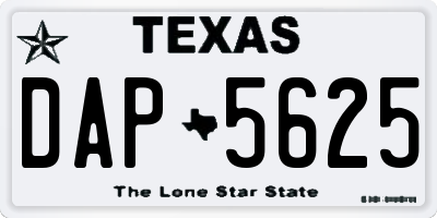 TX license plate DAP5625