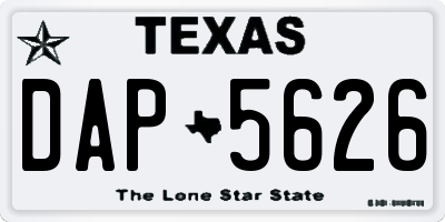 TX license plate DAP5626