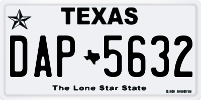 TX license plate DAP5632