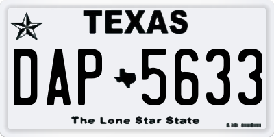 TX license plate DAP5633