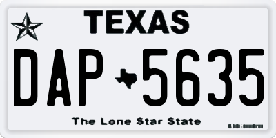 TX license plate DAP5635