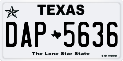 TX license plate DAP5636