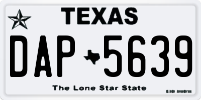 TX license plate DAP5639