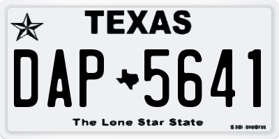 TX license plate DAP5641