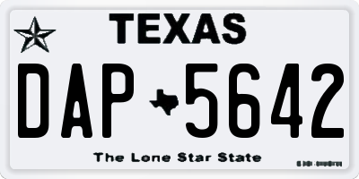 TX license plate DAP5642