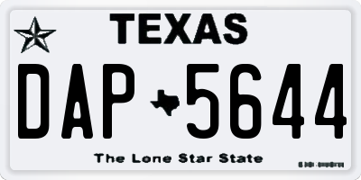 TX license plate DAP5644