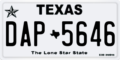 TX license plate DAP5646