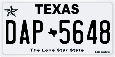 TX license plate DAP5648