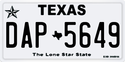 TX license plate DAP5649