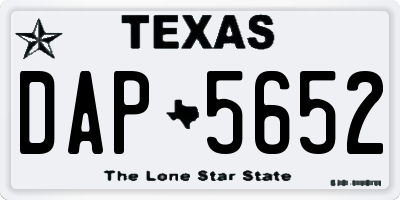 TX license plate DAP5652
