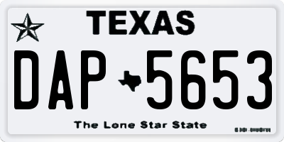 TX license plate DAP5653