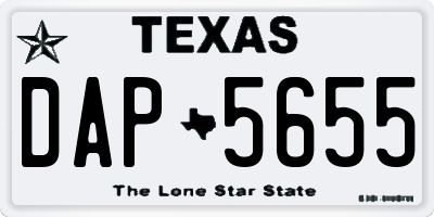 TX license plate DAP5655