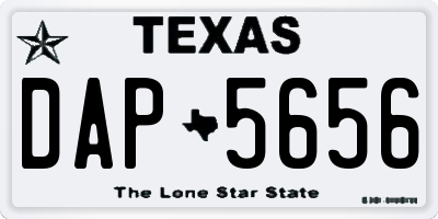 TX license plate DAP5656