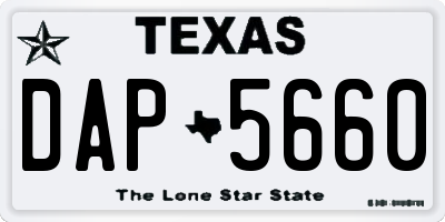 TX license plate DAP5660