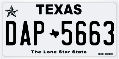 TX license plate DAP5663