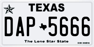TX license plate DAP5666