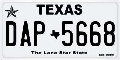TX license plate DAP5668