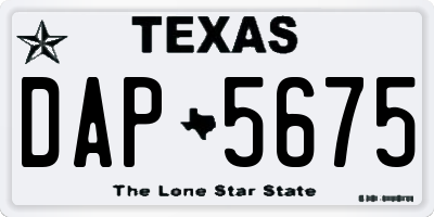 TX license plate DAP5675