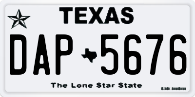 TX license plate DAP5676