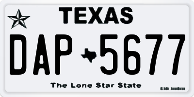 TX license plate DAP5677