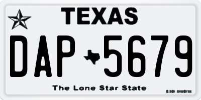 TX license plate DAP5679