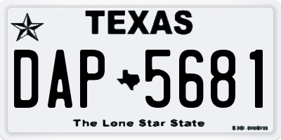 TX license plate DAP5681