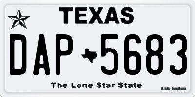 TX license plate DAP5683