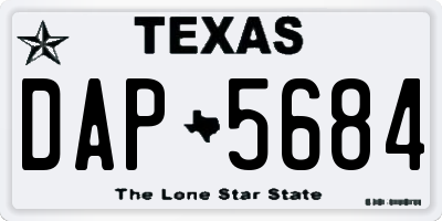 TX license plate DAP5684