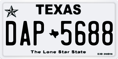TX license plate DAP5688