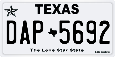 TX license plate DAP5692