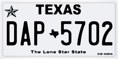 TX license plate DAP5702
