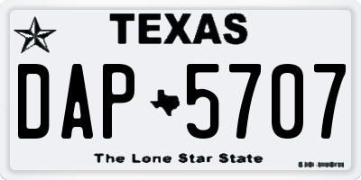 TX license plate DAP5707