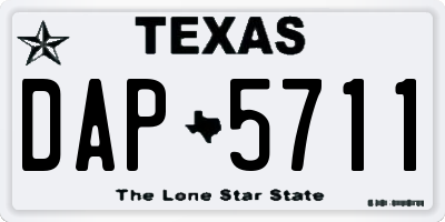 TX license plate DAP5711