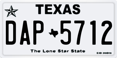 TX license plate DAP5712
